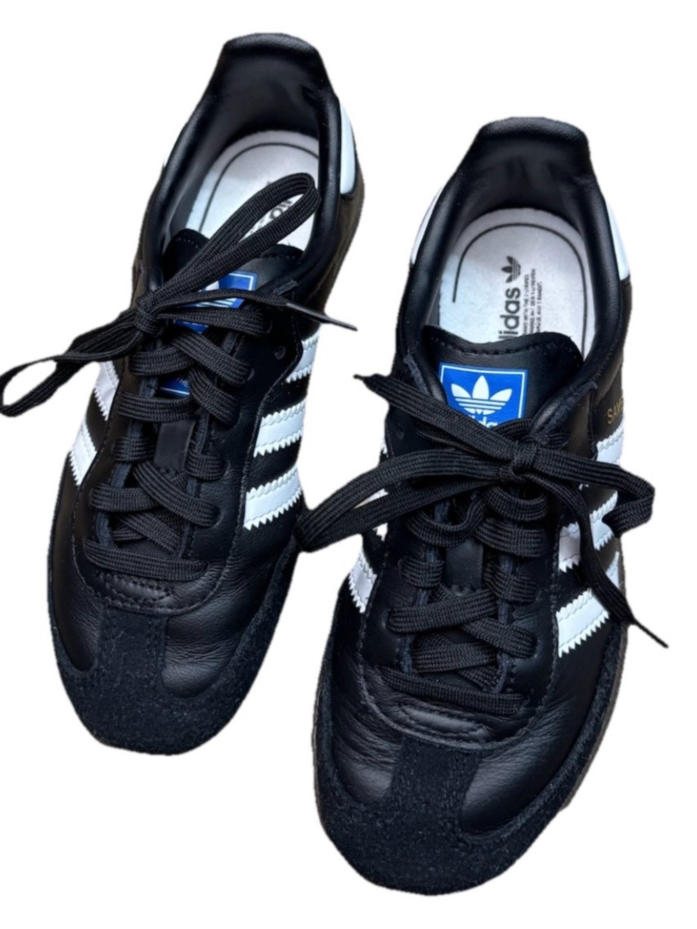 π₯ Adidas Samba Originals Kids 12.5 Black White Leather Sneakers Soccer Shoes π€ - Picture 11 of 11
